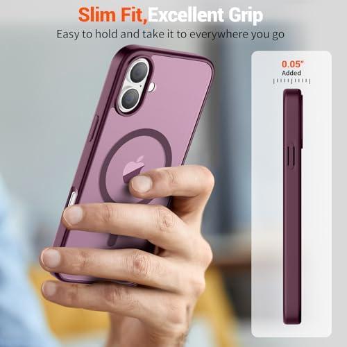 SUPFINE Magnetic for iPhone 12 Mini Case & iPhone 13 Mini Case  Compatible with MagSafe   Military Grade Drop Protection  Slim Translucent Matte Shockproof Phone Cover Black