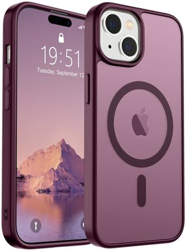 SUPFINE Magnetic for iPhone 12 Mini Case & iPhone 13 Mini Case  Compatible with MagSafe   Military Grade Drop Protection  Slim Translucent Matte Shockproof Phone Cover Black