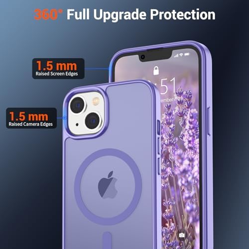 SUPFINE Magnetic for iPhone 12 Mini Case & iPhone 13 Mini Case  Compatible with MagSafe   Military Grade Drop Protection  Slim Translucent Matte Shockproof Phone Cover Black