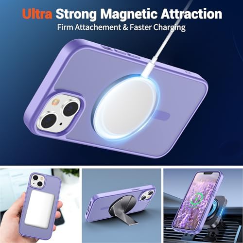 SUPFINE Magnetic for iPhone 12 Mini Case & iPhone 13 Mini Case  Compatible with MagSafe   Military Grade Drop Protection  Slim Translucent Matte Shockproof Phone Cover Black