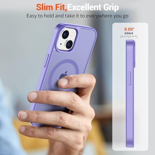 SUPFINE Magnetic for iPhone 12 Mini Case & iPhone 13 Mini Case  Compatible with MagSafe   Military Grade Drop Protection  Slim Translucent Matte Shockproof Phone Cover Black