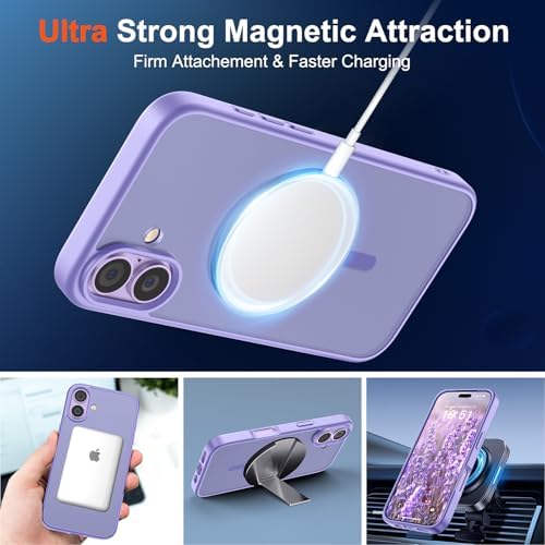 SUPFINE Magnetic for iPhone 12 Mini Case & iPhone 13 Mini Case  Compatible with MagSafe   Military Grade Drop Protection  Slim Translucent Matte Shockproof Phone Cover Black