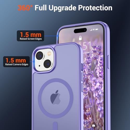 SUPFINE Magnetic for iPhone 12 Mini Case & iPhone 13 Mini Case  Compatible with MagSafe   Military Grade Drop Protection  Slim Translucent Matte Shockproof Phone Cover Black