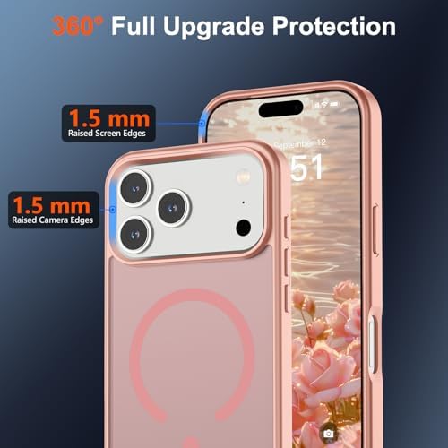 SUPFINE Magnetic for iPhone 12 Mini Case & iPhone 13 Mini Case  Compatible with MagSafe   Military Grade Drop Protection  Slim Translucent Matte Shockproof Phone Cover Black