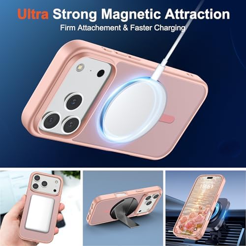 SUPFINE Magnetic for iPhone 12 Mini Case & iPhone 13 Mini Case  Compatible with MagSafe   Military Grade Drop Protection  Slim Translucent Matte Shockproof Phone Cover Black