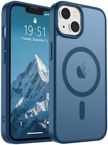 SUPFINE Magnetic for iPhone 12 Mini Case & iPhone 13 Mini Case  Compatible with MagSafe   Military Grade Drop Protection  Slim Translucent Matte Shockproof Phone Cover Black