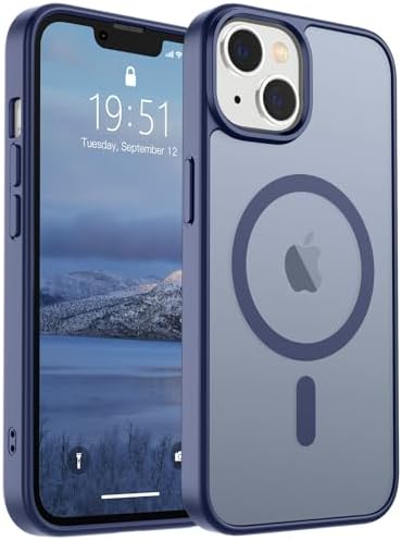 SUPFINE Magnetic for iPhone 12 Mini Case & iPhone 13 Mini Case  Compatible with MagSafe   Military Grade Drop Protection  Slim Translucent Matte Shockproof Phone Cover Black