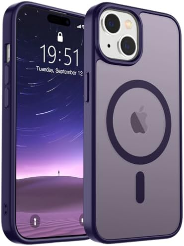 SUPFINE Magnetic for iPhone 12 Mini Case & iPhone 13 Mini Case  Compatible with MagSafe   Military Grade Drop Protection  Slim Translucent Matte Shockproof Phone Cover Black