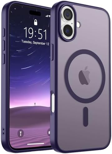 SUPFINE Magnetic for iPhone 12 Mini Case & iPhone 13 Mini Case  Compatible with MagSafe   Military Grade Drop Protection  Slim Translucent Matte Shockproof Phone Cover Black