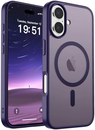 SUPFINE Magnetic for iPhone 12 Mini Case & iPhone 13 Mini Case  Compatible with MagSafe   Military Grade Drop Protection  Slim Translucent Matte Shockproof Phone Cover Black