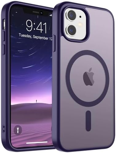 SUPFINE Magnetic for iPhone 12 Mini Case & iPhone 13 Mini Case  Compatible with MagSafe   Military Grade Drop Protection  Slim Translucent Matte Shockproof Phone Cover Black