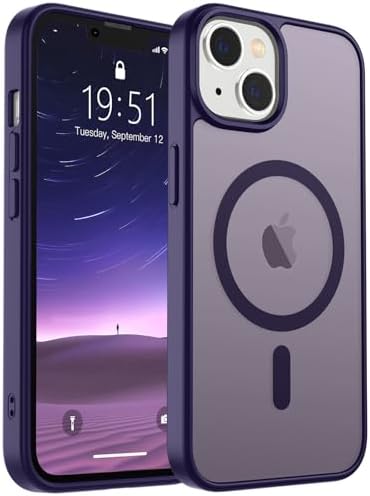 SUPFINE Magnetic for iPhone 12 Mini Case & iPhone 13 Mini Case  Compatible with MagSafe   Military Grade Drop Protection  Slim Translucent Matte Shockproof Phone Cover Black