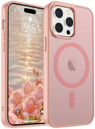 SUPFINE Magnetic for iPhone 12 Mini Case & iPhone 13 Mini Case  Compatible with MagSafe   Military Grade Drop Protection  Slim Translucent Matte Shockproof Phone Cover Black