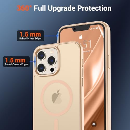 SUPFINE Magnetic for iPhone 12 Mini Case & iPhone 13 Mini Case  Compatible with MagSafe   Military Grade Drop Protection  Slim Translucent Matte Shockproof Phone Cover Black
