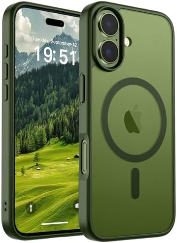 SUPFINE Magnetic for iPhone 12 Mini Case & iPhone 13 Mini Case  Compatible with MagSafe   Military Grade Drop Protection  Slim Translucent Matte Shockproof Phone Cover Black