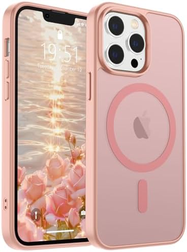 SUPFINE Magnetic for iPhone 12 Mini Case & iPhone 13 Mini Case  Compatible with MagSafe   Military Grade Drop Protection  Slim Translucent Matte Shockproof Phone Cover Black