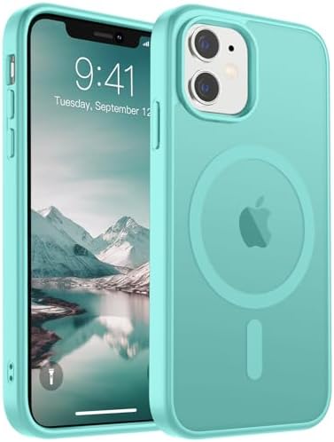 SUPFINE Magnetic for iPhone 12 Mini Case & iPhone 13 Mini Case  Compatible with MagSafe   Military Grade Drop Protection  Slim Translucent Matte Shockproof Phone Cover Black