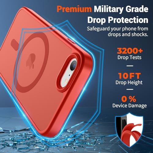 SUPFINE Magnetic for iPhone 12 Mini Case & iPhone 13 Mini Case  Compatible with MagSafe   Military Grade Drop Protection  Slim Translucent Matte Shockproof Phone Cover Black