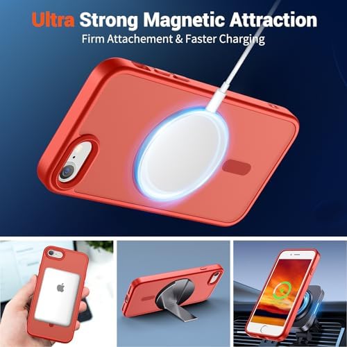 SUPFINE Magnetic for iPhone 12 Mini Case & iPhone 13 Mini Case  Compatible with MagSafe   Military Grade Drop Protection  Slim Translucent Matte Shockproof Phone Cover Black