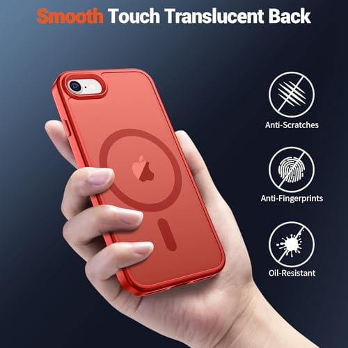 SUPFINE Magnetic for iPhone 12 Mini Case & iPhone 13 Mini Case  Compatible with MagSafe   Military Grade Drop Protection  Slim Translucent Matte Shockproof Phone Cover Black