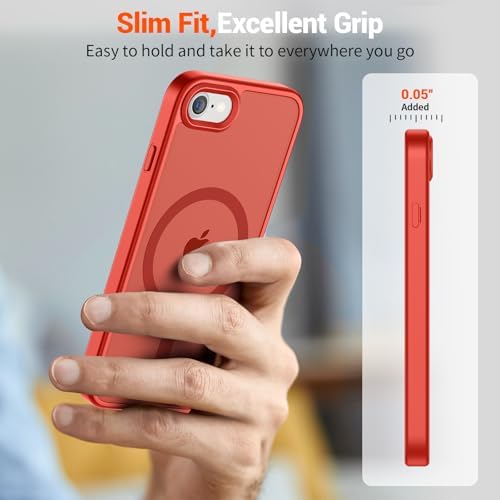 SUPFINE Magnetic for iPhone 12 Mini Case & iPhone 13 Mini Case  Compatible with MagSafe   Military Grade Drop Protection  Slim Translucent Matte Shockproof Phone Cover Black
