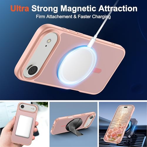 SUPFINE Magnetic for iPhone 12 Mini Case & iPhone 13 Mini Case  Compatible with MagSafe   Military Grade Drop Protection  Slim Translucent Matte Shockproof Phone Cover Black