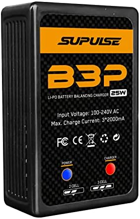 SUPULSE RC Battery Charger 25W 2S 3S Lipo Charger AC 7 4 11 1V LiPo Battery Charger Upgrade Version Compact Charger Faster Quick Charge RC Balance Charger