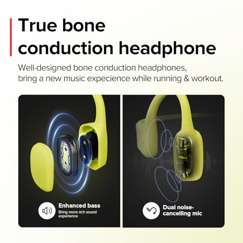 SUUNTO Auriculares deportivos Sonic de conducción ósea de oído abierto, auriculares inalámbricos Bluetooth con graves mejorados y conexión multipunto, tiempo de reproducción de 10 horas con carga