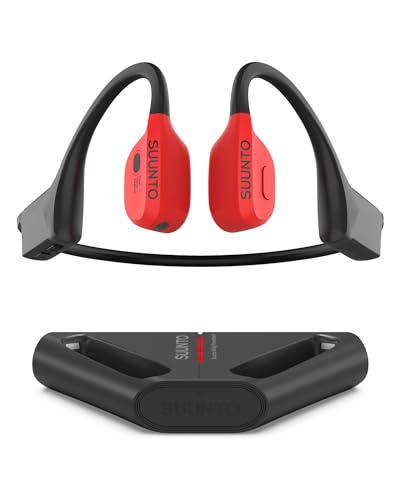 SUUNTO Auriculares de conducción ósea de oreja abierta, auriculares deportivos Bluetooth con control de movimiento de la cabeza, micrófono dual integrado, IP67 impermeable, luces LED de seguridad,