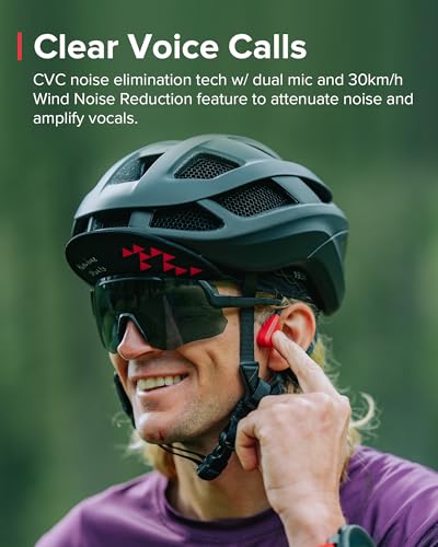 SUUNTO Auriculares de conducción ósea de oreja abierta, auriculares deportivos Bluetooth con control de movimiento de la cabeza, micrófono dual integrado, IP67 impermeable, luces LED de seguridad,