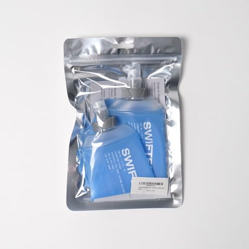 SWIFTER 2x Soft Flask 500ml   Running  Hiking  Cycling Hydration Flask   Collapsible  Leakproof  Reusable   Matt Finish  Sky Blue