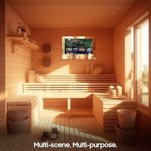 SYLVOX 19 Smart TV Bathroom Magic Mirror Waterproof LED TV 1080P 500NITS High Brightness Dual Front Speakers Wall mounting Suitable for Bathrooms Hotels Saunas