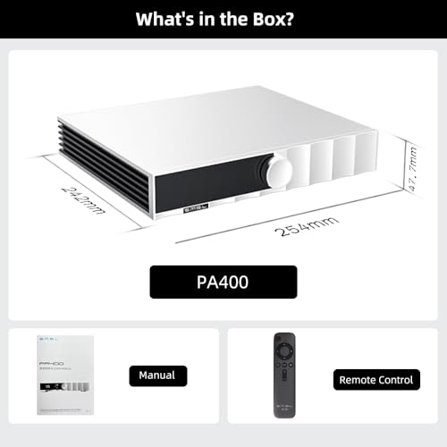 S M S L PA400 GaN Power Amplifier with Infineon GaN Transistor & TI PGA2311  Stereo/Mono Bridge Mode  Ultra Low Distortion  Fit for Hi Fi/Home Theater