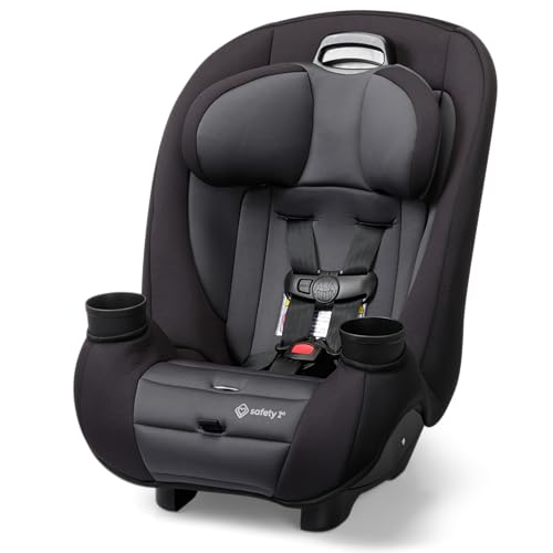 Safety 1st Ellaris 3 in 1 Convertible Car Seat  Slim Fit Design  Rear & Forward Facing  5 Position Headrest  3 Across Fit  Travel Friendly with Machine Washable Seat Pad  Smokey Haze