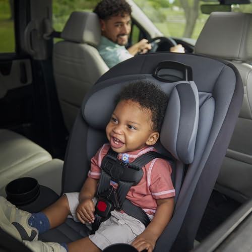 Safety 1st Ellaris 3 in 1 Convertible Car Seat  Slim Fit Design  Rear & Forward Facing  5 Position Headrest  3 Across Fit  Travel Friendly with Machine Washable Seat Pad  Smokey Haze