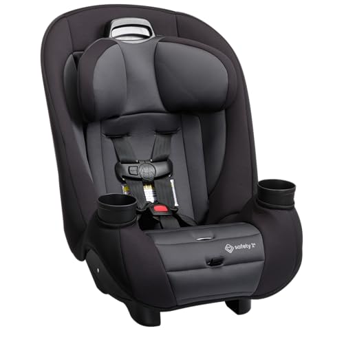 Safety 1st Ellaris 3 in 1 Convertible Car Seat  Slim Fit Design  Rear & Forward Facing  5 Position Headrest  3 Across Fit  Travel Friendly with Machine Washable Seat Pad  Smokey Haze