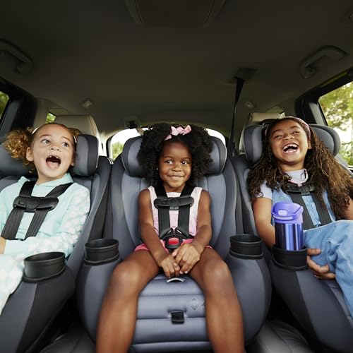 Safety 1st Ellaris 3 in 1 Convertible Car Seat  Slim Fit Design  Rear & Forward Facing  5 Position Headrest  3 Across Fit  Travel Friendly with Machine Washable Seat Pad  Smokey Haze