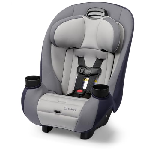 Safety 1st Ellaris 3 in 1 Convertible Car Seat  Slim Fit Design  Rear & Forward Facing  5 Position Headrest  3 Across Fit  Travel Friendly with Machine Washable Seat Pad  Smokey Haze