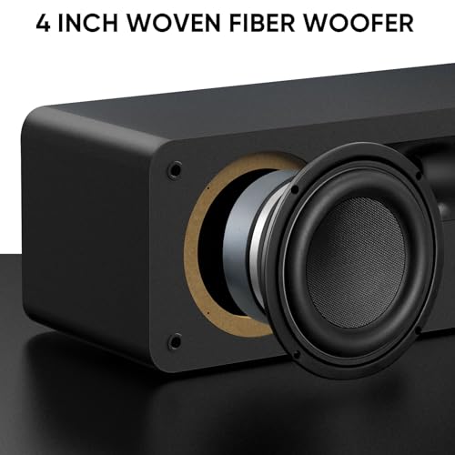 Saiyin Center Channel Speaker Dual 4 Inch Woofers and Silk Tweeter  Crystal Clear for Home Theater Dialogue Passive  Wall Mountable  Single