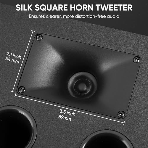 Saiyin Center Channel Speaker Dual 4 Inch Woofers and Silk Tweeter  Crystal Clear for Home Theater Dialogue Passive  Wall Mountable  Single