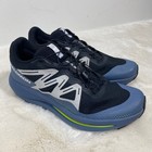 Salomon Pulsar Trail Mens 10 5 Running Shoes Black Blue 472100 Running