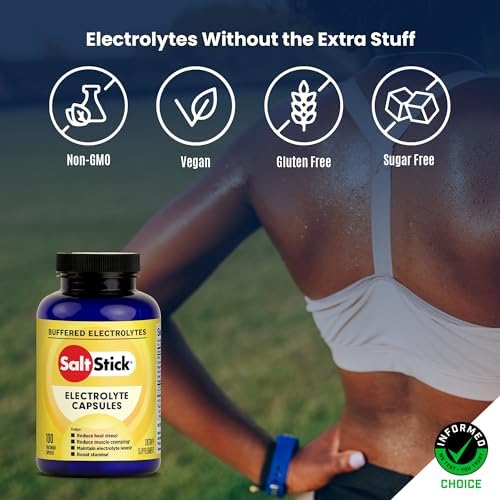 SaltStick Electrolyte Capsules with Vitamin D   Salt Pills with Electrolytes for Running  Endurance Sports Nutrition  Running Supplements   100 Count Electrolyte Pills