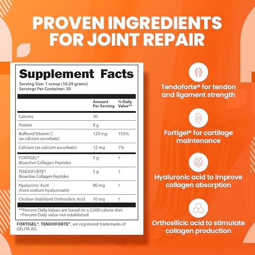 SaltWrap Síntesis de colágeno: péptidos de colágeno para articulaciones con Fortigel, Tendoforte, el mejor colágeno en polvo para tendones, ligamentos y recuperación y reparación de cartílago