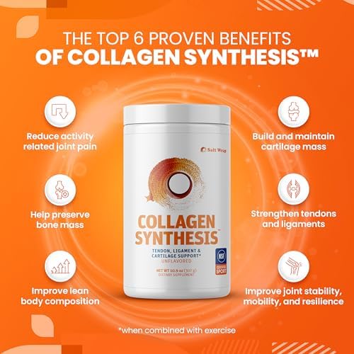 SaltWrap Síntesis de colágeno: péptidos de colágeno para articulaciones con Fortigel, Tendoforte, el mejor colágeno en polvo para tendones, ligamentos y recuperación y reparación de cartílago