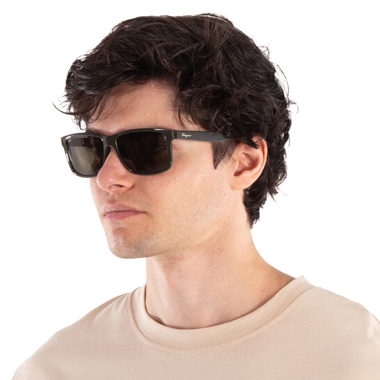 Salvatore Dark Grey Rectangular Men s Sunglasses