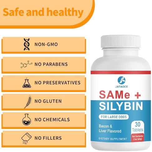 Same and Silybin for Dogs   S Adenosyl L Methionine  Same for Dogs  Liver Supplements for Dogs  Hepatic Supplement for Liver & Brain  Dog Liver Support  Same Silybin   All Dogs  Under 120 lbs 