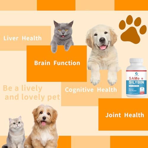 Same and Silybin for Dogs   S Adenosyl L Methionine  Same for Dogs  Liver Supplements for Dogs  Hepatic Supplement for Liver & Brain  Dog Liver Support  Same Silybin   All Dogs  Under 120 lbs 