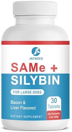 Same and Silybin for Dogs   S Adenosyl L Methionine  Same for Dogs  Liver Supplements for Dogs  Hepatic Supplement for Liver & Brain  Dog Liver Support  Same Silybin   All Dogs  Under 120 lbs 