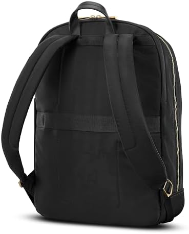 Samsonite Mobile Solutions 2 Essential Backpack   Work & Commuter Backpack with Padded Laptop Compartment  Front Zip Pocket with Key Leash  Water Bottle Sleeve  StackIt  Strap   Black