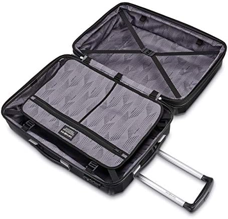 Samsonite Winfield 3 DLX Hardside Expandable Luggage with Spinners  Black  3 Piece Set  20/25/28 